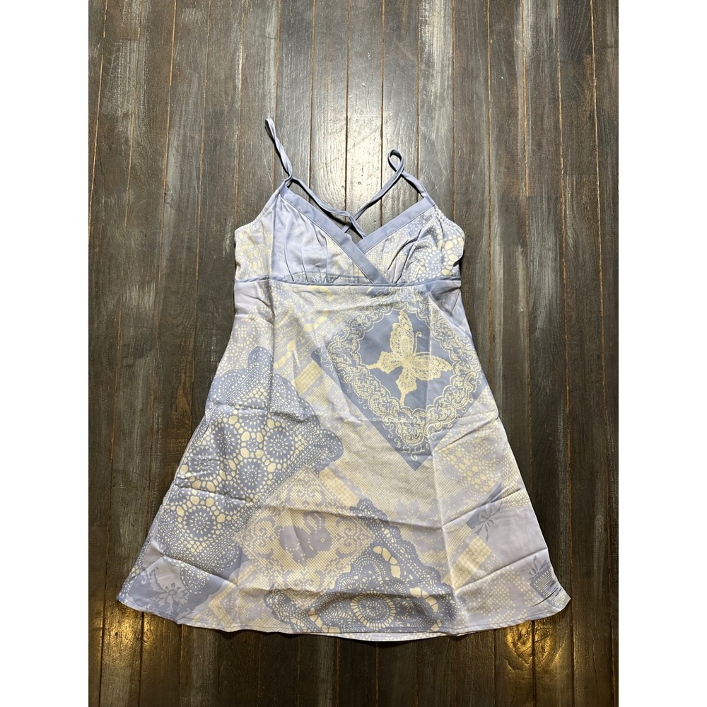 Kimchi Blue Urban Outfitters Blue Bandana Patchwork Mini Dress Open Back - Picture 2 of 5